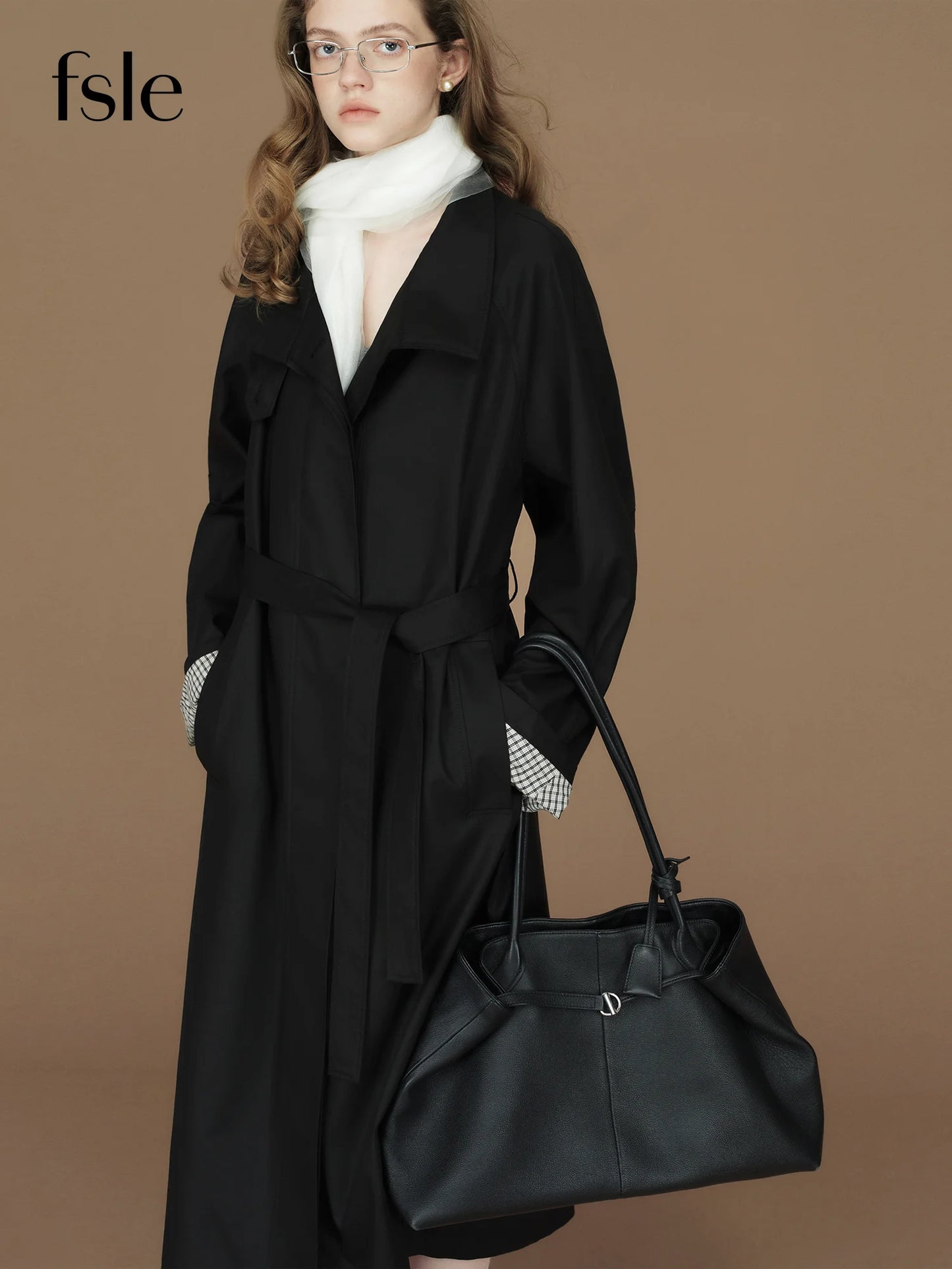 FSLE 2026 Womens British Trench Coat Contrast Cuff Stand Collar Heritage Workwear Style Pink Black Khaki Short Long Trench Coat