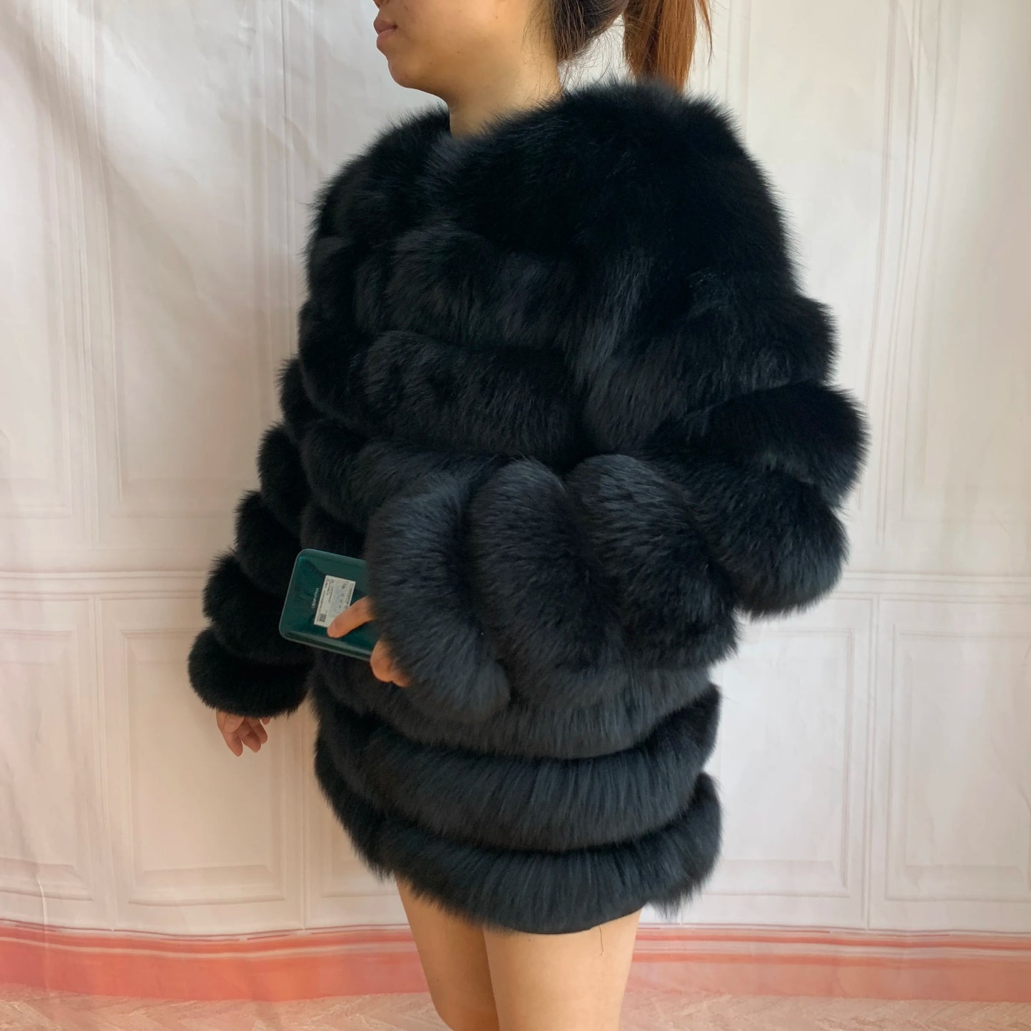 NEW Style Length Sleeves 4in1 Real Fur Coats Women Natural Real Fur Jackets Vest Winter Outerwear Women Fox Fur Coat Quality Fur