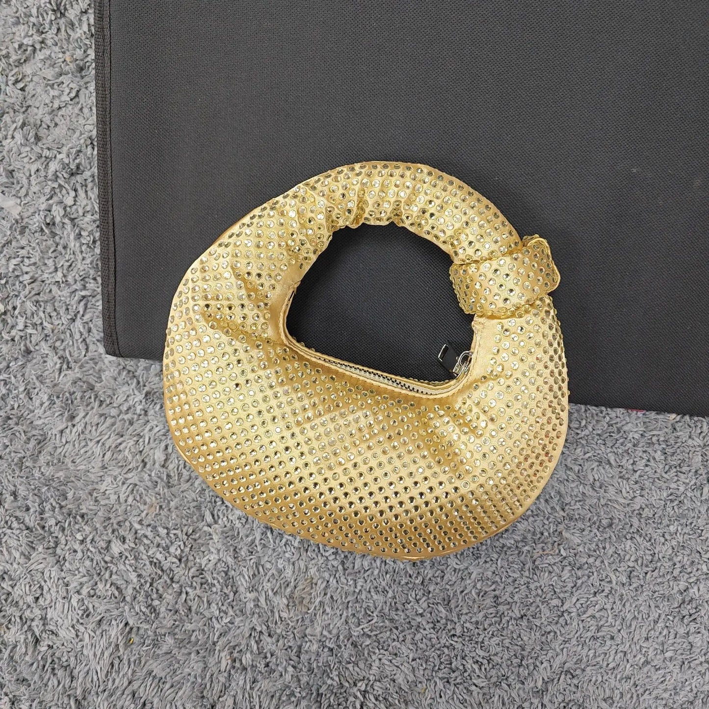 Full Diamond Dumpling Bag Women's Socialite Dinner Clutches Ladies Sparkling Rhinestone Evening Handbag Mini Banquet Party Purse