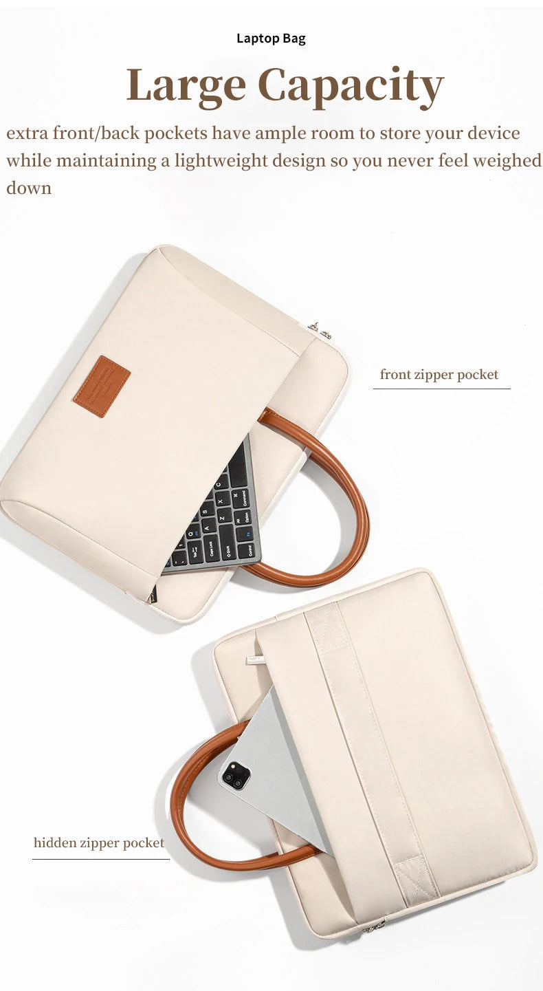 Business Laptop Bag Stylish Women Tote Bags Slim Briefcase For 13 14 15.6 Inch Macbook Air Pro Acer Huawei Asus Dell Lenovo Case