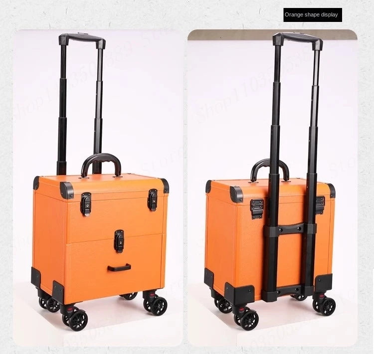 Embroidery Toolbox Beauty Nail Eyelashes Make-up Case Storage Mute Spinner Wheels Cosmetic Trolley Suitcase