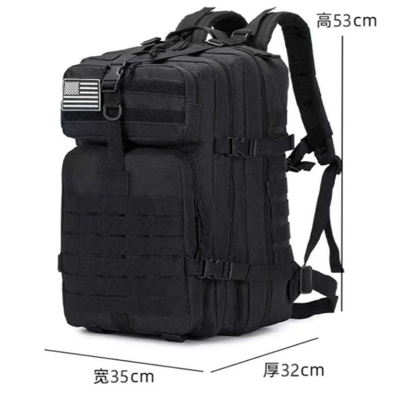 Outdoor Tactical Men's Backpack, 50L Camouflage Waterproof Sports Assault Backpack, Camping and Mountaineering Women's Backpacks