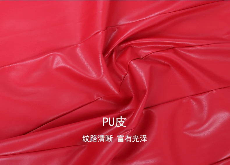 Nerazzurri Spring Autumn Long Red Soft Pu Leather Trench Coat for Women Pockets Sashes Luxury Elegant Chic Stylish Overcoat 2023