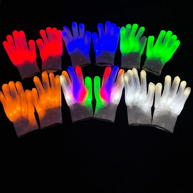 Wireless LED Neon Purge Mask & Fiber Optic Gloves, Scary Glow In Dark Mask for Halloween Carnival Cosplay Bar Birthday Party