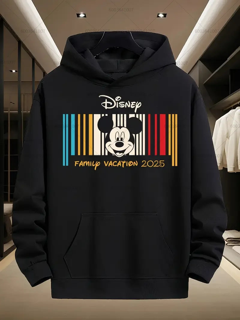 Couple Disney Mickey Mouse Vacation Men's Hoodies Women Sweatshirt Unisex Pullover Autumn Winter Cotton Fleece Hoody Oversized