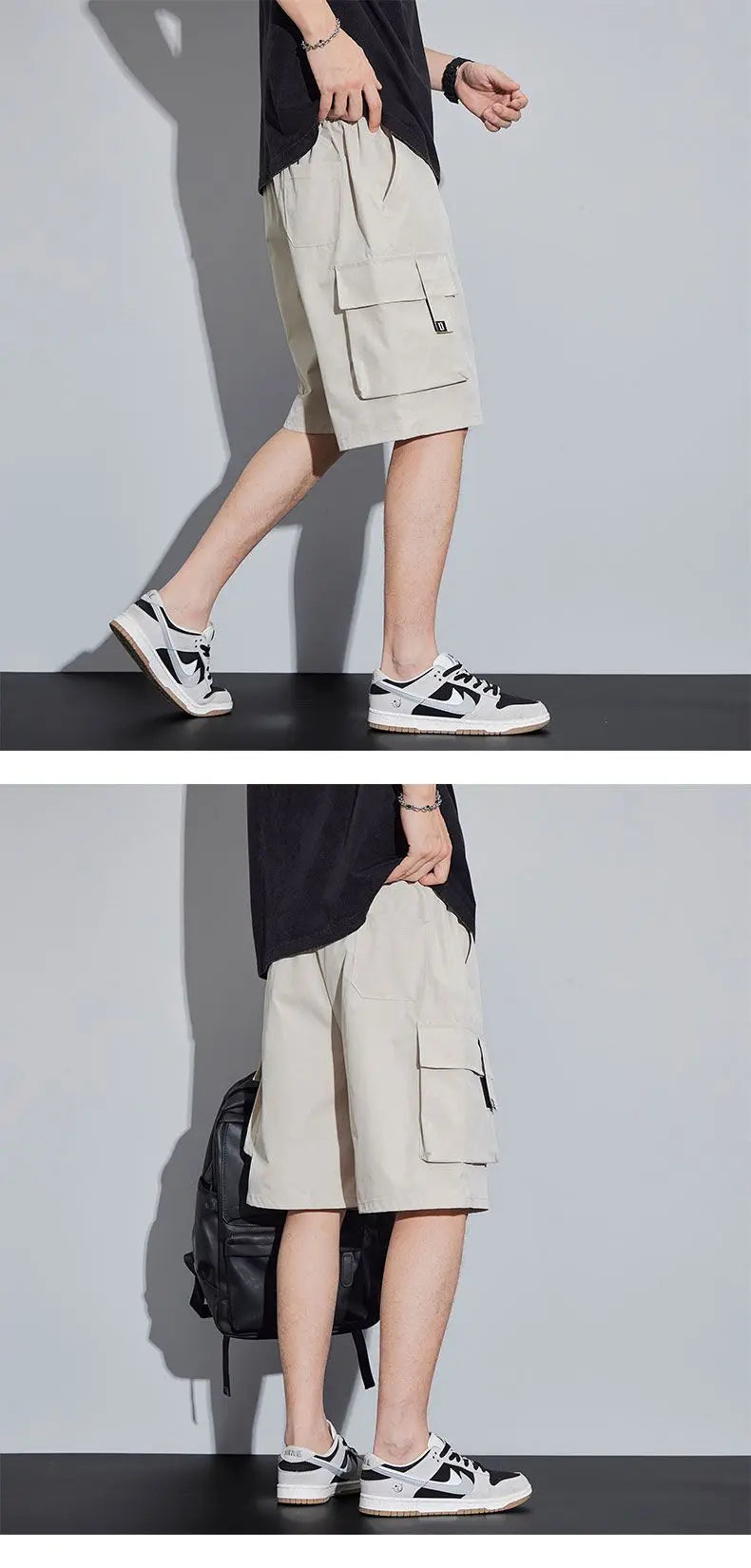 Summer Men's Cargo Shorts Casual Baggy Multi-Pockets Streetwear Shorts Male Fashion Loose Overalls Shorts Male Plus Size