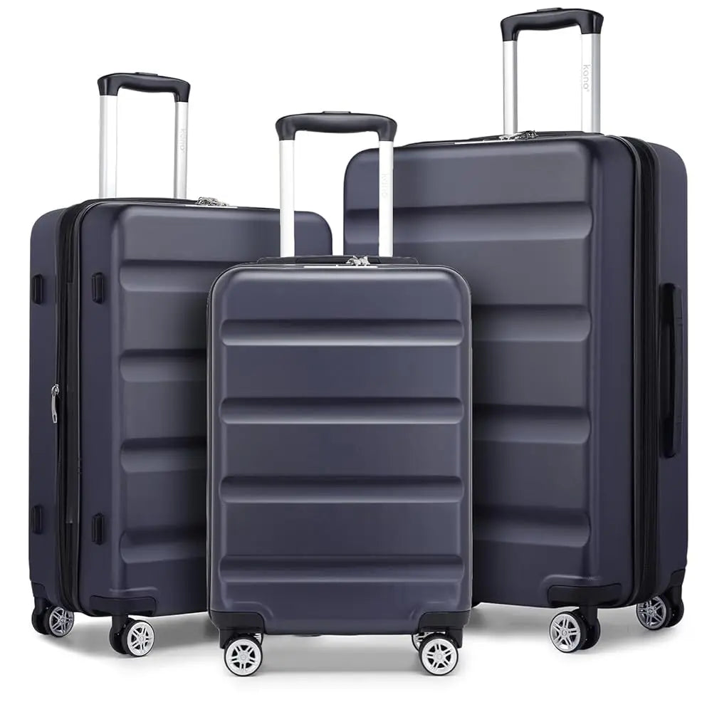 KONO hand luggage Suitcase-Lightweight hard case with TSA Lock & 4 spinner wheels, cabin-fit (55/65/75cm)