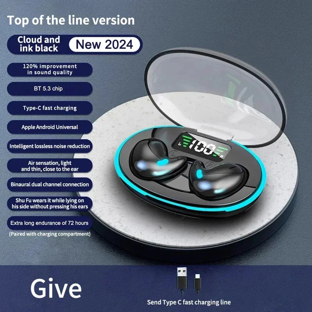 Sleeping Earbuds Wireless Mini Headphones For Work TWS Bluetooth Earphone Stereo Hidden Headsets with Mic HD Call Waterproof X55