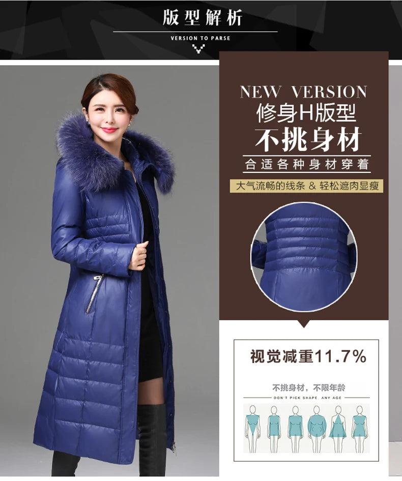 Shengyu Boya Middle-Aged and Elderly Women's Over-The-Knee Long down Jacket, Thickened Slim-Fit Coat for Mothers, New Style