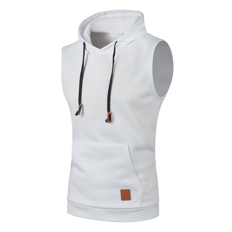 Mens Sleeveless Hoodies Fashion Casual Hooded Sweatshirt Men Bodybuilding Tank Top Sporting Shirt Waistcoat Vest Gym