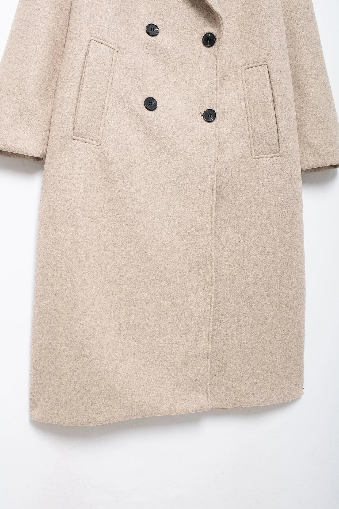 Winter Coat For Women 2024 Solid Lapel Double Breasted Long Cardigan Top Female Pokcet Streetwear Woman New In OuterCoat
