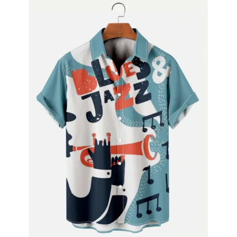 2023 Men's Hawaiian Shirt Cat Printed Short Sleeve Tops Beach Vacation Sunset Harajuku Men's Clothing Casual Unisex Style Shirts