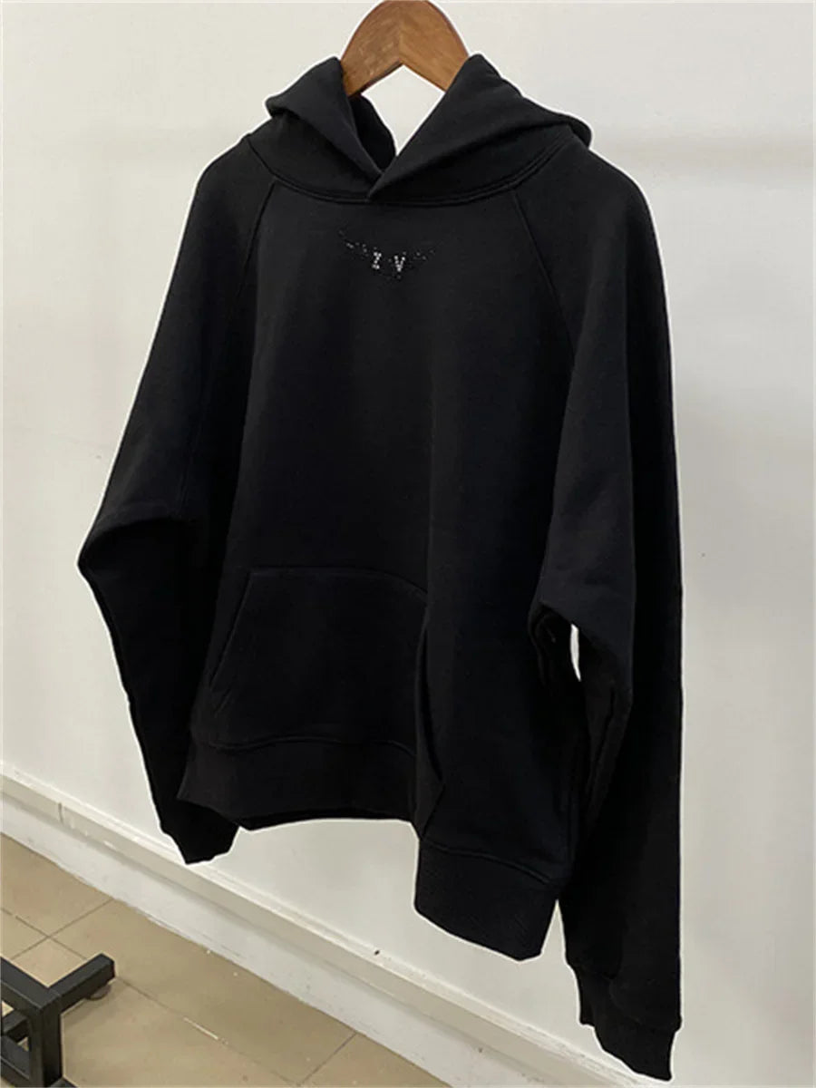 Women Solid Color Warm Hoodies Wings Hot Diamond Fashion Plush Pullover Tops Fashion New