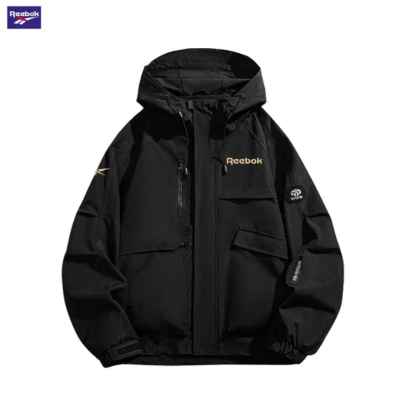 Reebok Men's Waterproof Jacket - Outdoor Hiking and Camping Windproof Hooded Softshell Zipper Coat - Suitable for Both Men and W