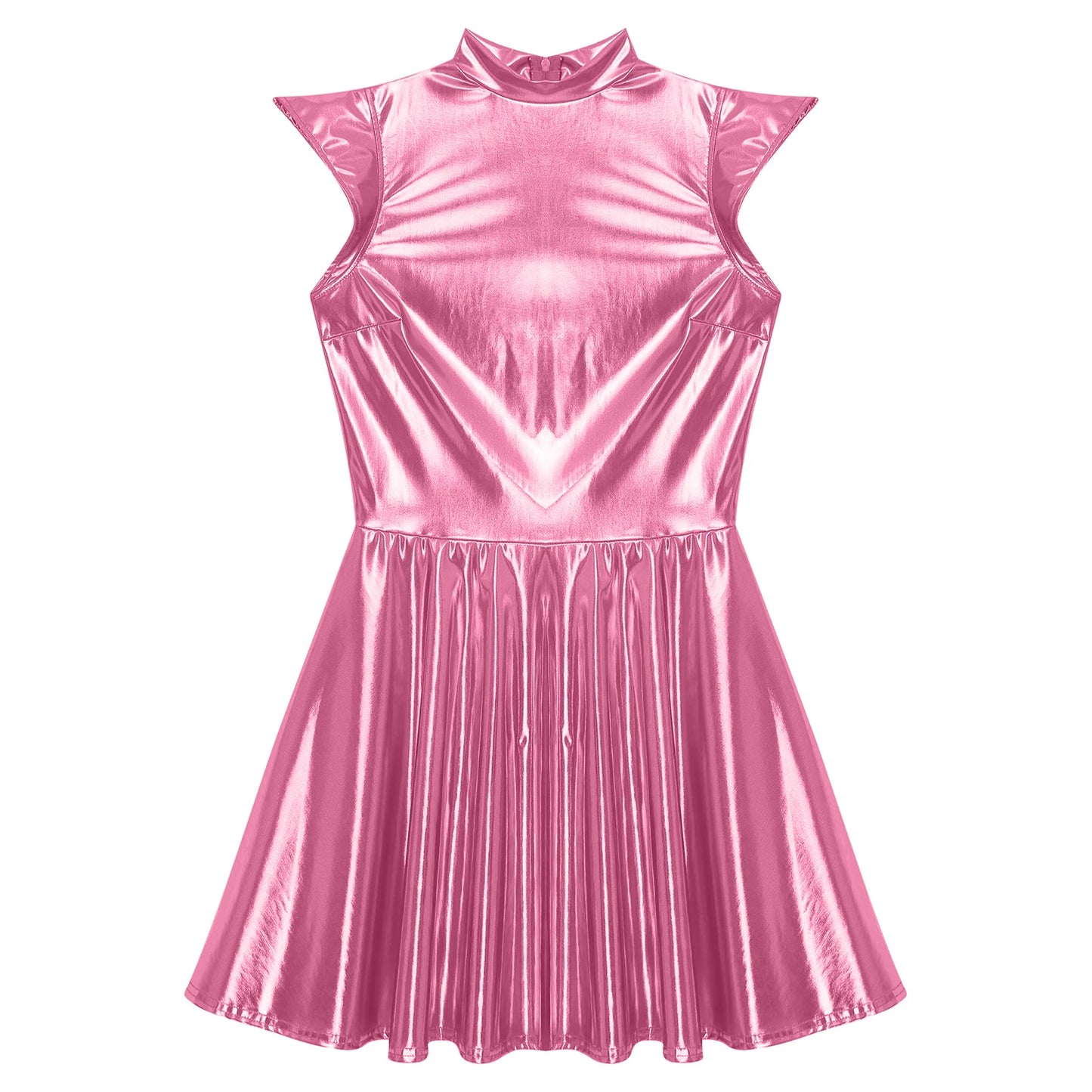 Womens Astronaut Alien Outer Space Alien Robot Cosplay Dress Halloween Cutie Costume Sequin Metallic Shiny A-line Mini Dresses