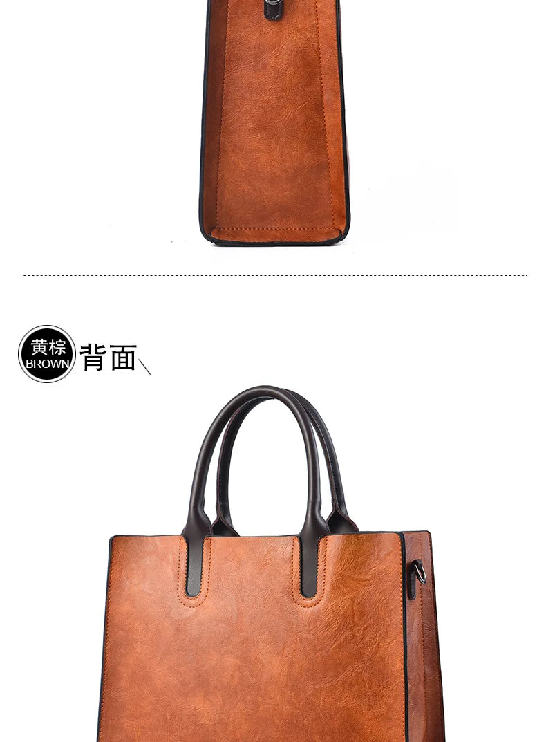 Large Capacity Women's Casual Tote Bag Women Leather Handbags Ladies Square Shoulder Bag Bolsas Femininas Fashion Crossbody Bag