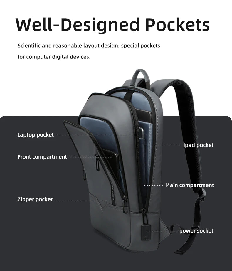 Heroic Knight Laptop Work Backpack Slim Men Waterproof Multifunctional 15.6"17" Business Trip Backpack Fashion Male School Bag