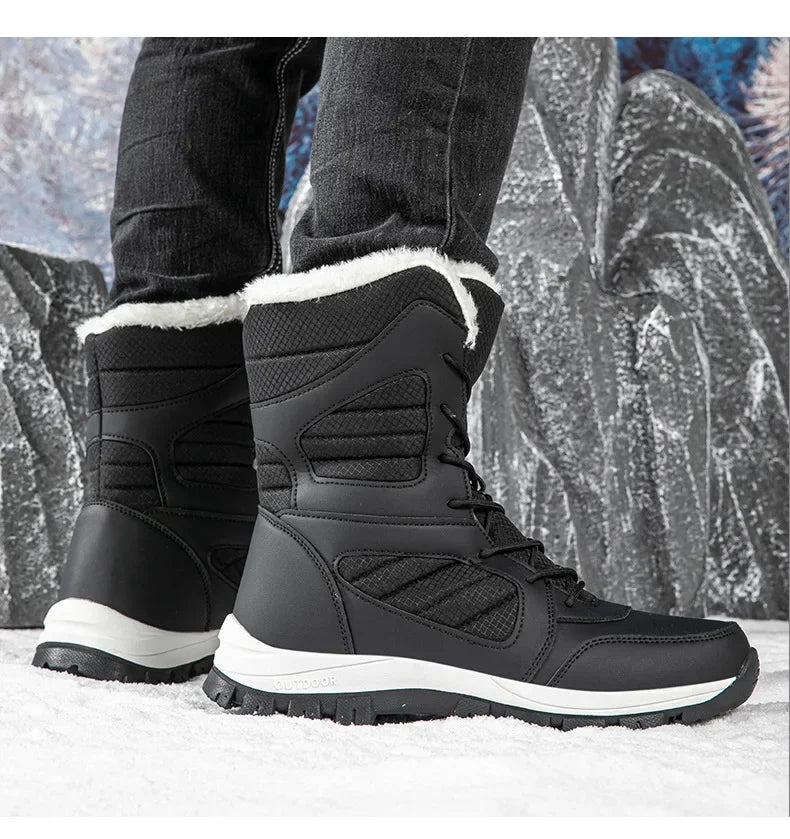 Thickened Winter Snow Boots Men's High Top Cotton Outdoor Sports Boots Couples Snow Shoes Anti-wear Comfortable Warm Zapatillas