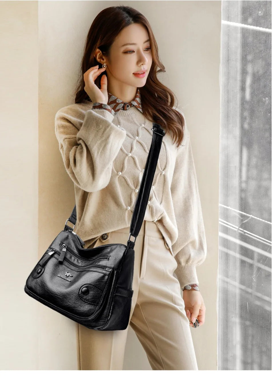 Luxury Messenger Bag Women Bags Designer Top Quality Soft Pu Leather Shoulder Crossbody Bags for Women Ladies Purses Handbags