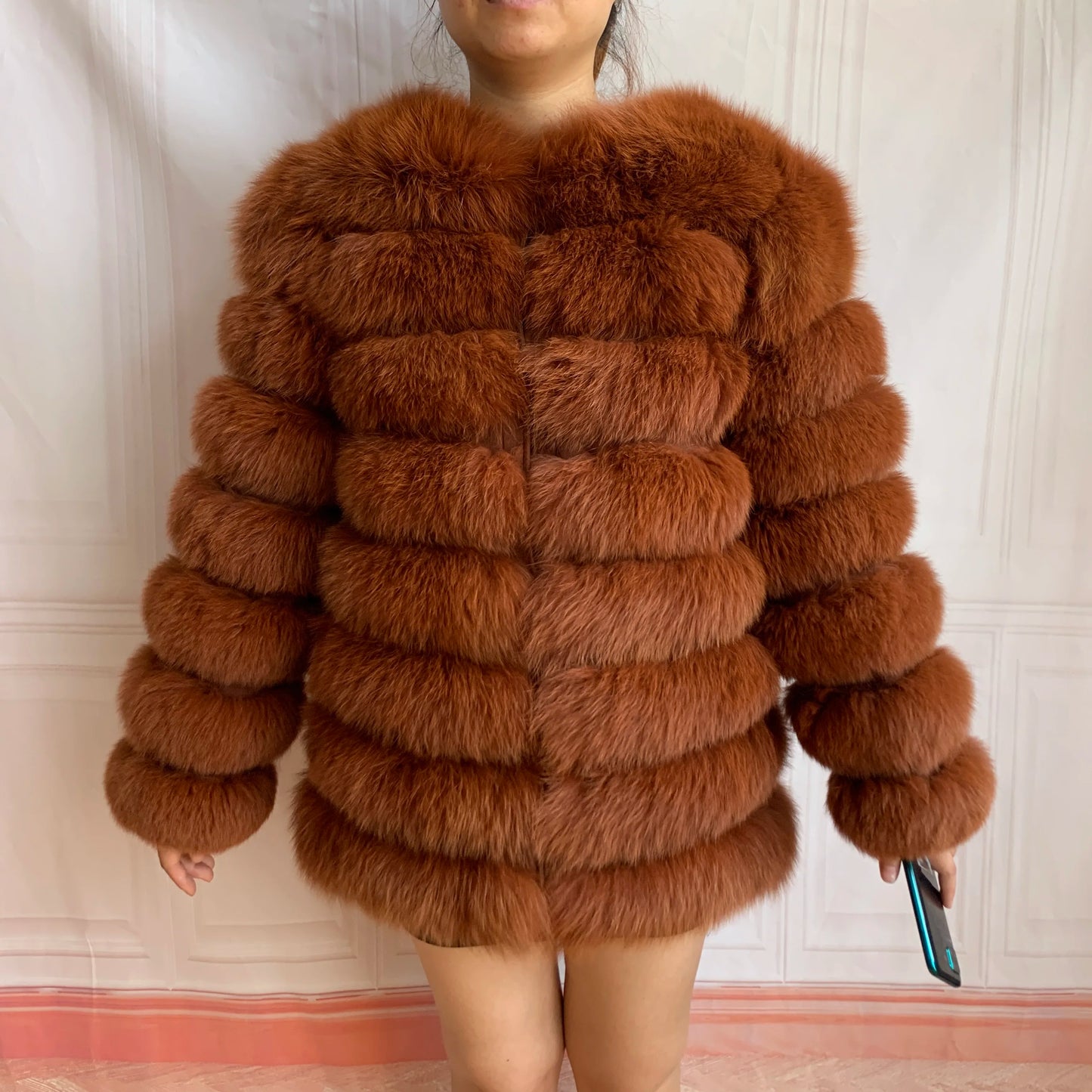 NEW Style Length Sleeves 4in1 Real Fur Coats Women Natural Real Fur Jackets Vest Winter Outerwear Women Fox Fur Coat Quality Fur