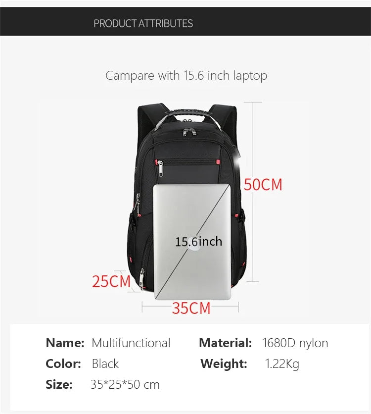 2026 Swiss-Multifunctional bags Durable 17 Inch Laptop Backpack, Travel Bag,College Bookbag,USB Charging Port,Water Resistant