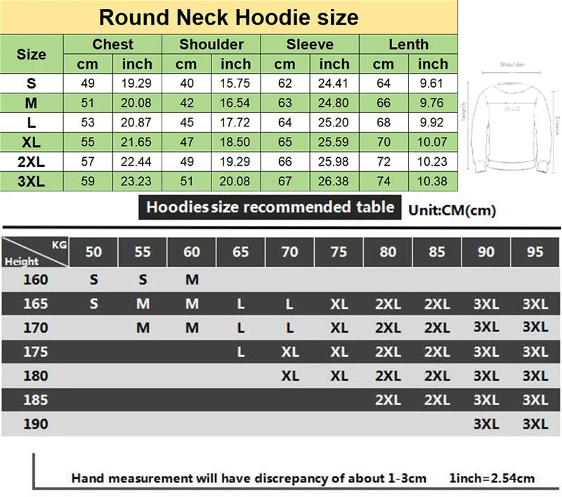 Customized Printed Men Women Round Neck Hoodies Fashiong O-Neck Loose Long Sleeve Pullover Personality Streetwear Sweatshirts