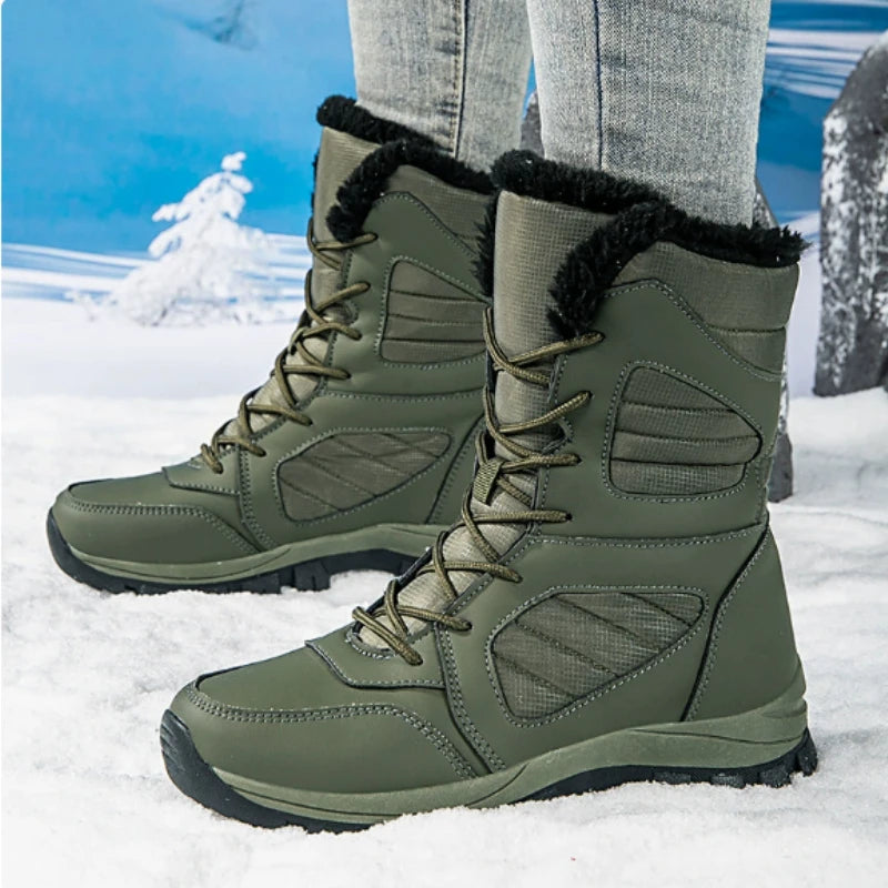 Thickened Winter Snow Boots Men's High Top Cotton Outdoor Sports Boots Couples Snow Shoes Anti-wear Comfortable Warm Zapatillas
