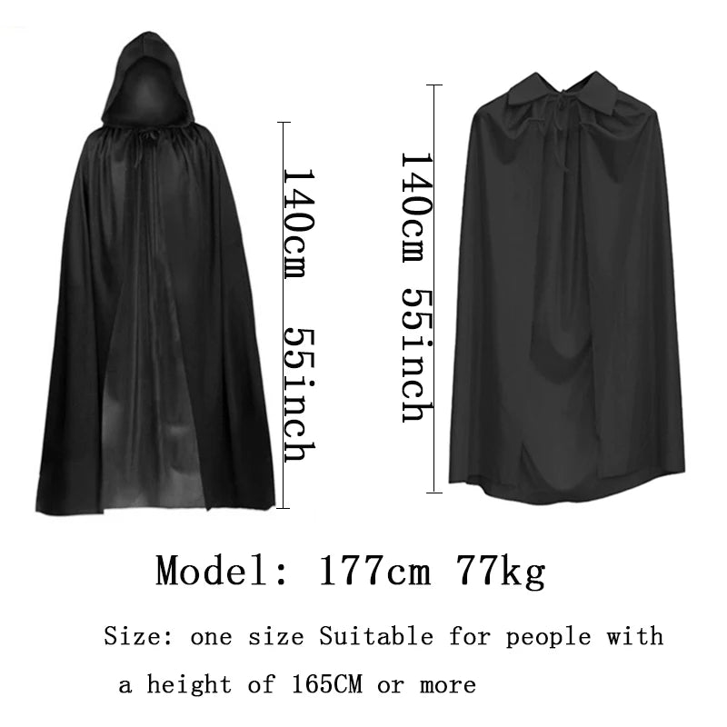 Halloween Cosplay Vampire Wizard Death Cloak Costumes Grim Reaper Black Translucent Erotic Cape Clubwear Stage Performance Wear