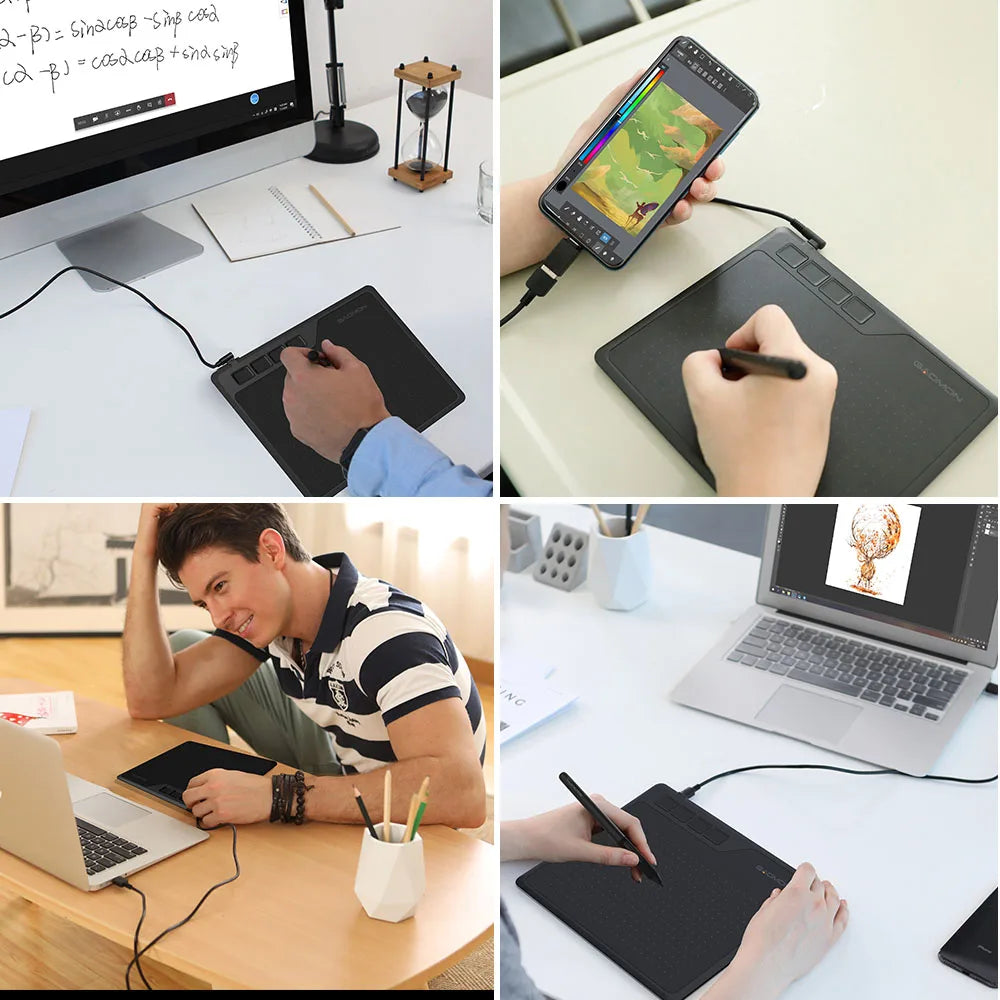 Gaomon S620 Digital Tablet 6.5x4 Inch Portable Thin Graphics Tablets for Drawing Playing OSU, Easy Android Phone Connection