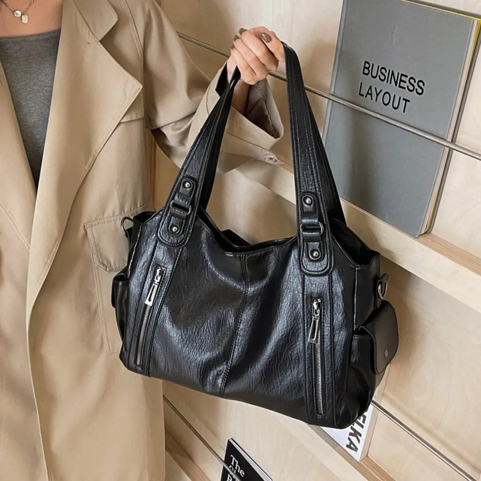 Daily Business Commuting Large Capacity Tote Hand Bags Soft Leather Shoulder Crossbody Bags for Women Handbags Sturdy Durable