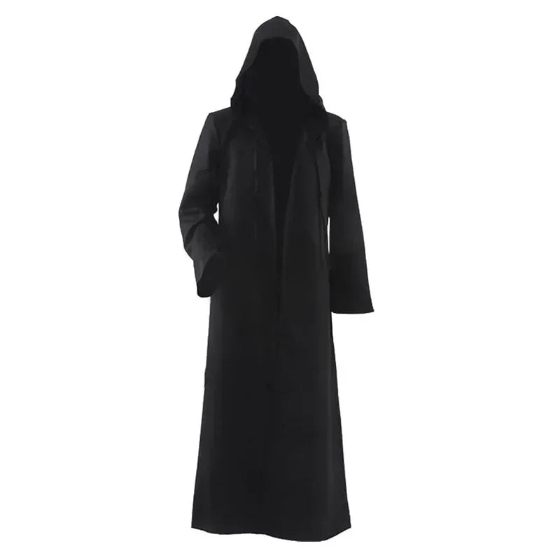 Costume Halloween Cosplay Skeleton Mask Hooded Robe Ghost Cloak Long Shirt For Escape Room Haunted House NPC