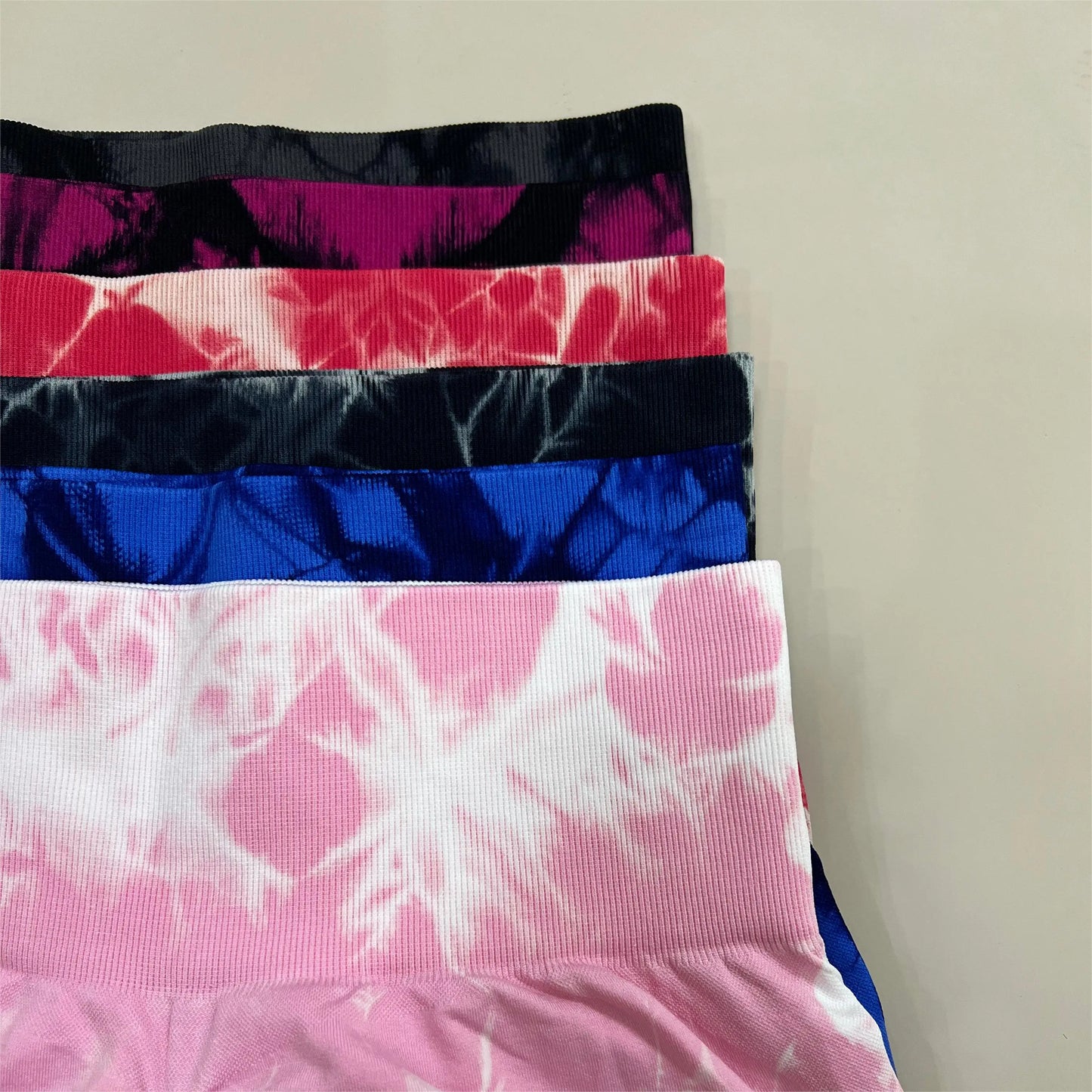 Women High Waist Gym Shorts Tie Dye Athletic Legging Butt Lifting Sports Leggins Elastic Yoga Pants Training Outdoor Tights