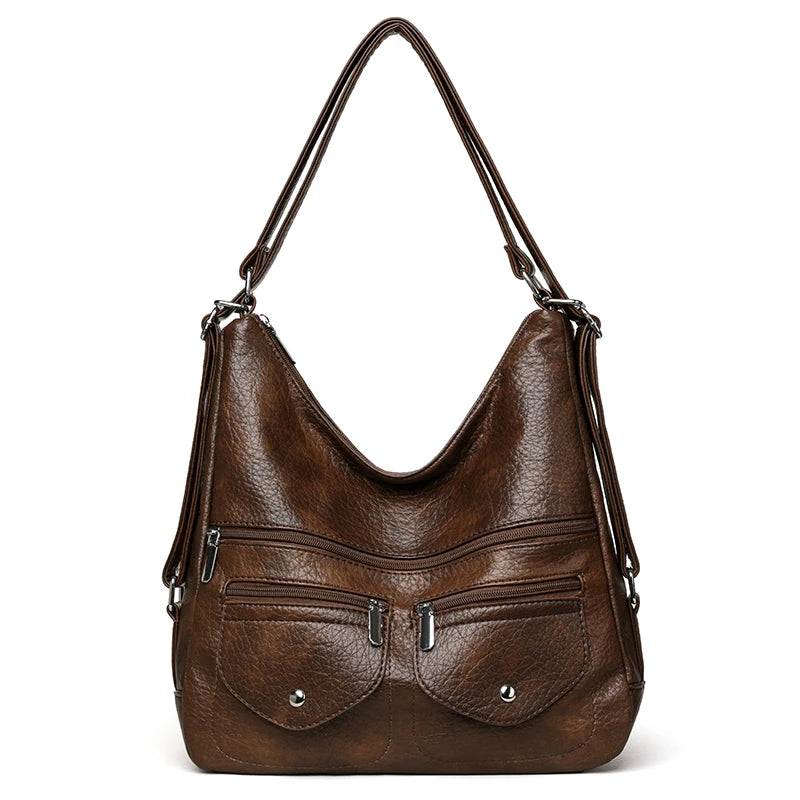 High Quality Large Capacity 3 In 1Women Backpack Luxury Soft Leather Shoulder Crossbody Bag For Women Fashion Ladies Handbag Sac