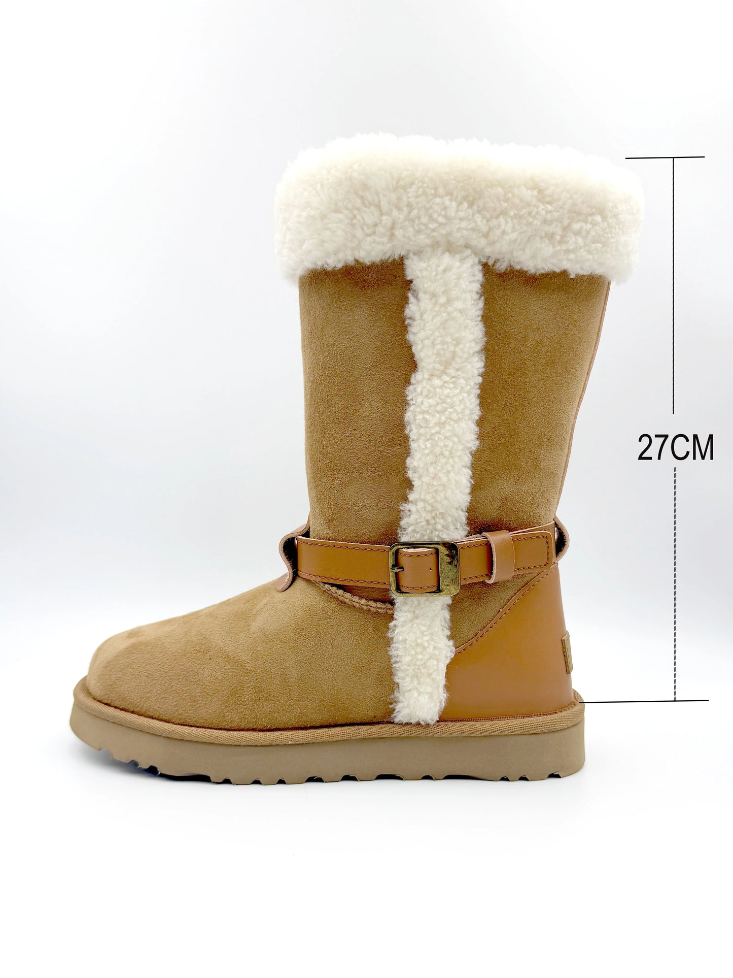 Women’s Genuine Sheepskin Winter Boots Fur Lined Warm Snow Boots Soft Shearling Ankle Boots Lightweight EVA Sole