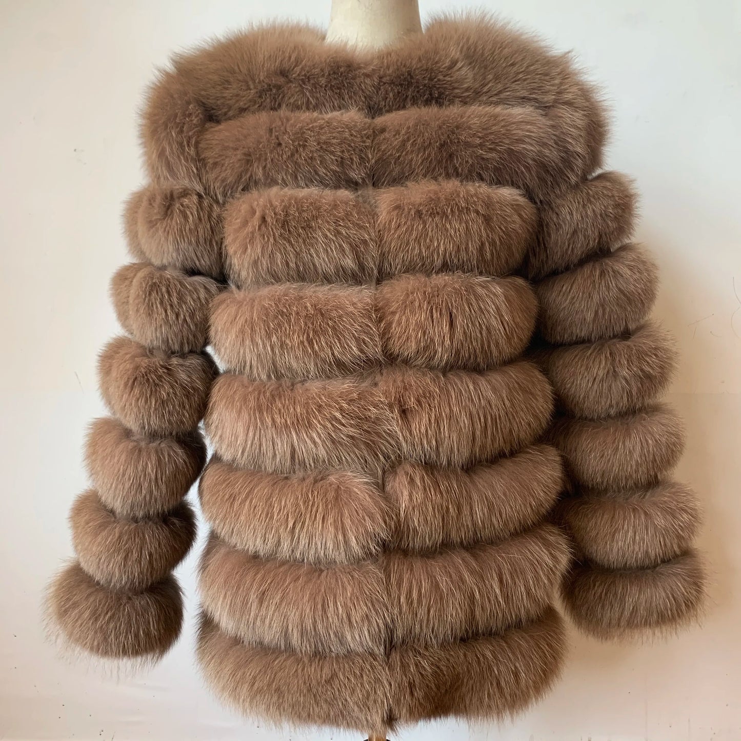 NEW Style Length Sleeves 4in1 Real Fur Coats Women Natural Real Fur Jackets Vest Winter Outerwear Women Fox Fur Coat Quality Fur