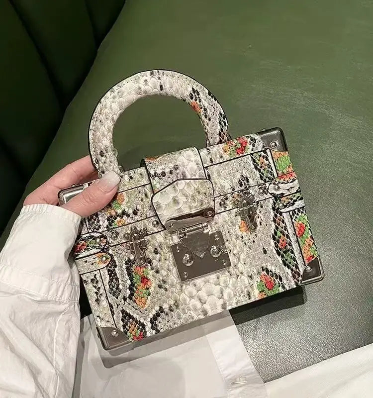 Luxury Brand New Handbag Gradient Color Leather Lizard Pattern Crossbody Box Bags for Women Sac À Main Femme