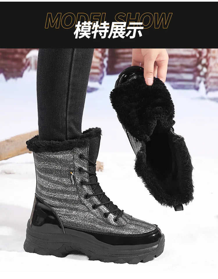 Women's Winter Boots 2026 New High-top Plush Warm Snow Boots for Women Thickened for Extreme Cold Areas Outdoor Boots