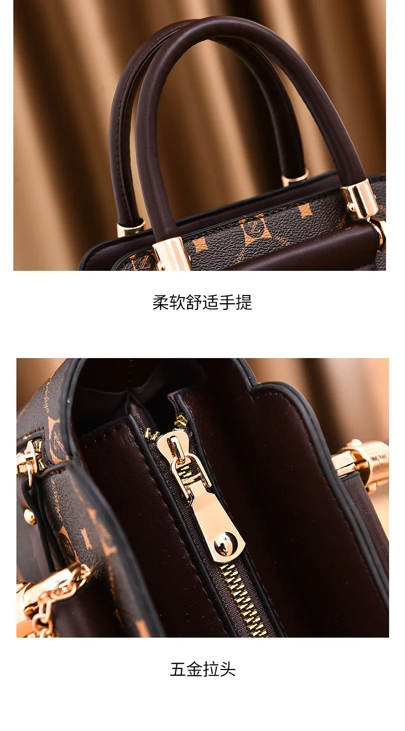 Fashionable Printed Women'S Handbag New High-Capacity Shoulder Bag Classic Retro Diagonal Cross Bag Urban Commuting Tote Bag