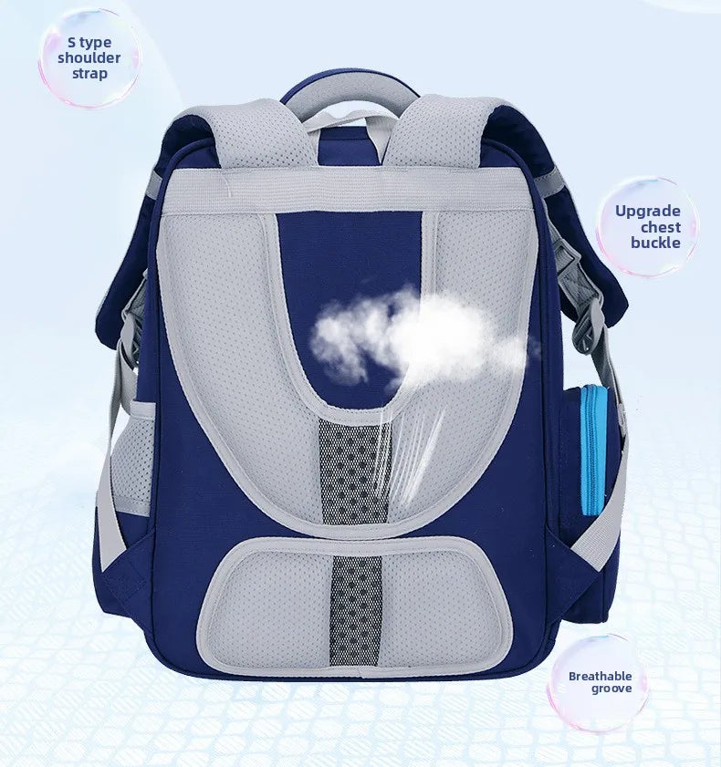 2025 New Design Large Capacity Ergonomic Teen School Backpack Waterproof Lightweight Spine Protection for Grades 1-3-6 Students