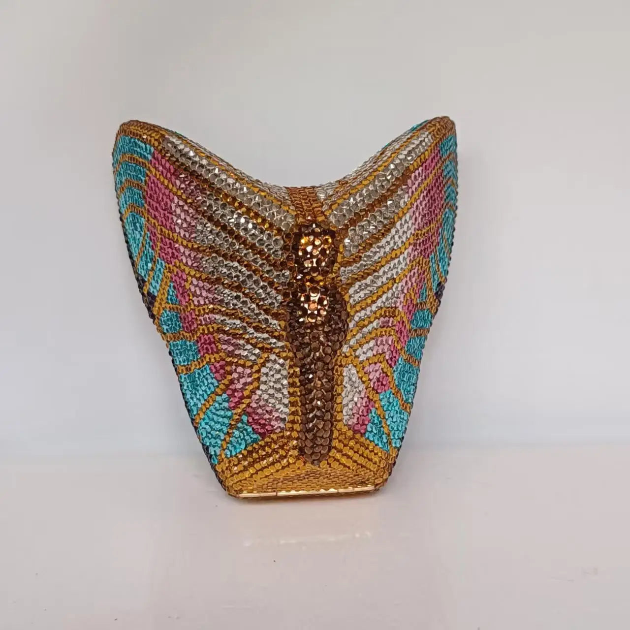 Women Butterfly Diamonds Evening Clutch Purse Luxury Metal Gems Evening Bags Dinner Party Handbag and Purses Bridal Crystals Bag