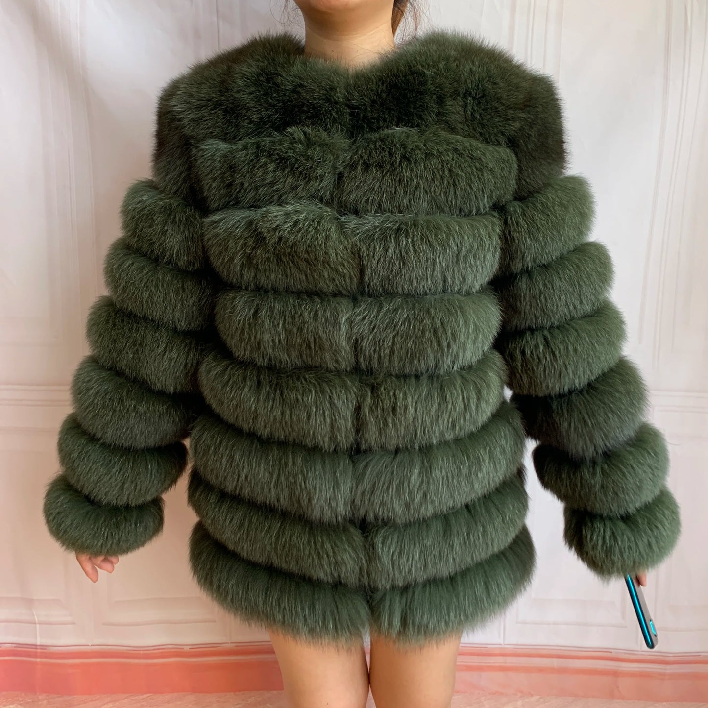 NEW Style Length Sleeves 4in1 Real Fur Coats Women Natural Real Fur Jackets Vest Winter Outerwear Women Fox Fur Coat Quality Fur