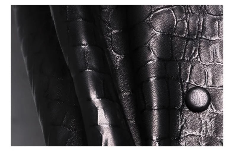 Lautaro Autumn Long Shiny Reflective Patent Faux Leather Trench Coat for Women Belt Double Breasted Luxury Designer Clothes 2023