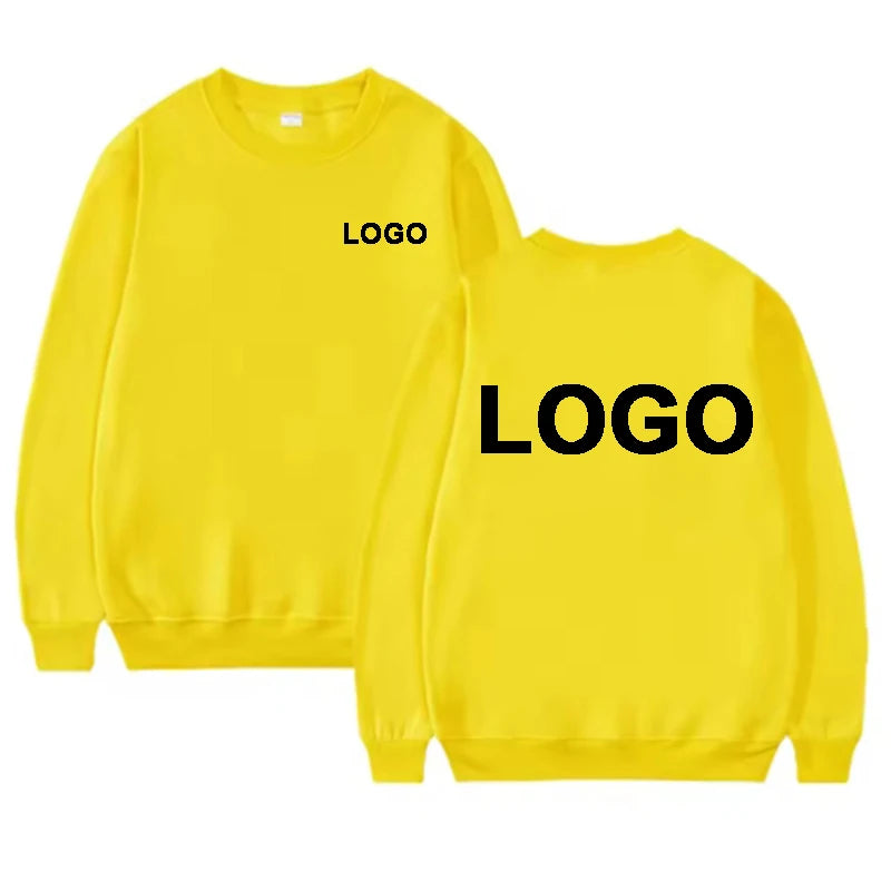 Customized Printed Men Women Round Neck Hoodies Fashiong O-Neck Loose Long Sleeve Pullover Personality Streetwear Sweatshirts