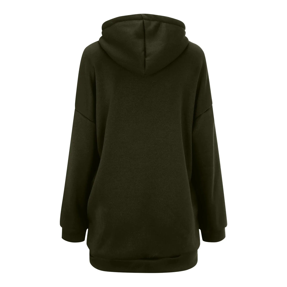 Plus Size Long Hoodies Tunic Fashion Long Sweatshirts Solid Color Fleece Knitted Zip Up Jackets With Pockets For Women