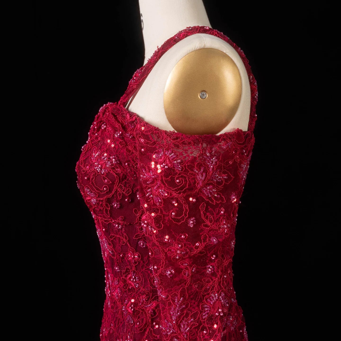 Sharon Said Dubai Elegant Wine Red Mermaid Evening Dress with Heavy Floral Beaded Women Wedding Formal Gown SF459 Customized