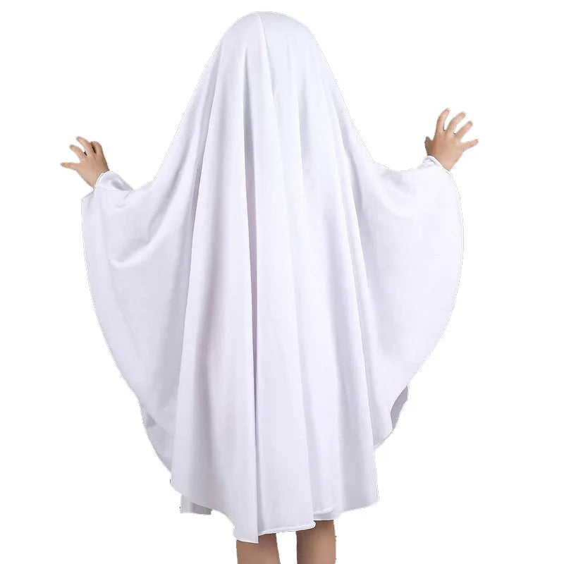 New Halloween Cloak White Ghost Pullover Cloak Kids Adult Horror Party Dress Up Cape Cosplay Costume