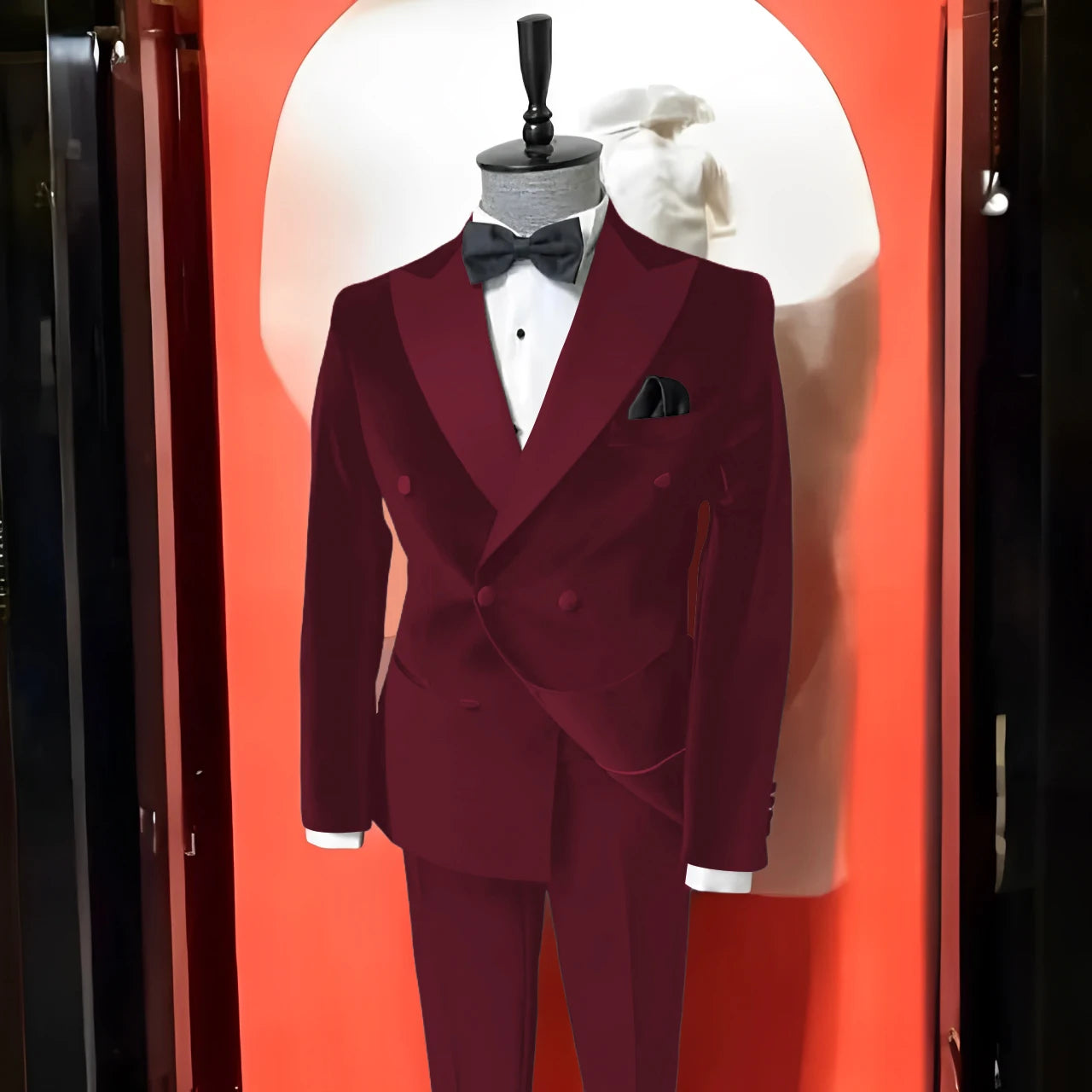 Black Velvet Suits for Men Peak Lapel Formal Wedding Groomsmen 2 Piece Jacket Pants Male Clothing Luxury Costume Homme Terno