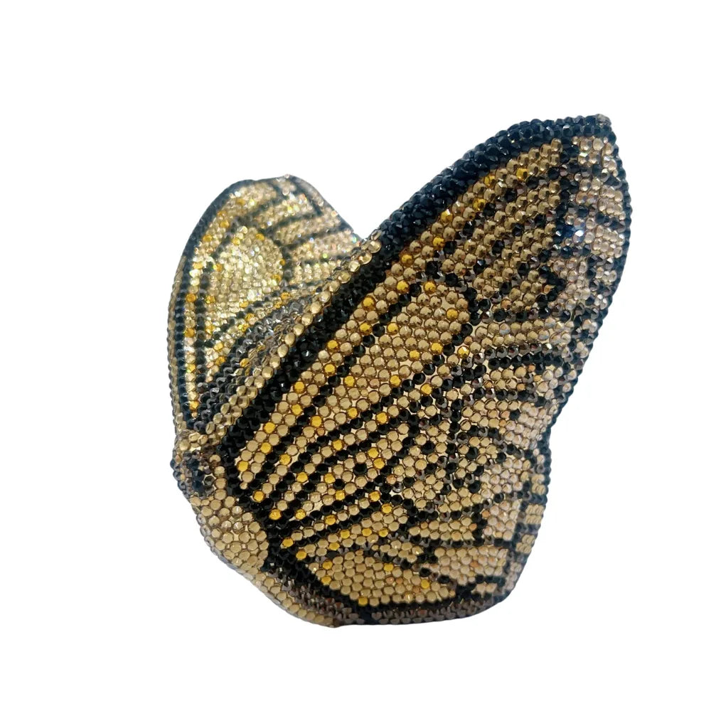 Women Butterfly Diamonds Evening Clutch Purse Luxury Metal Gems Evening Bags Dinner Party Handbag and Purses Bridal Crystals Bag