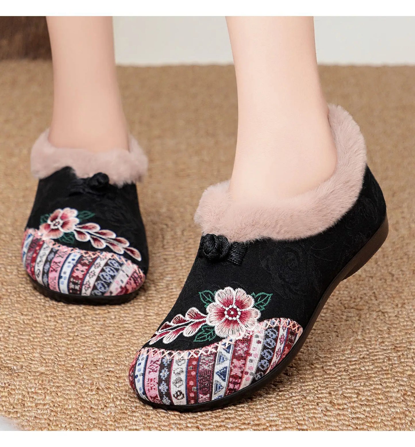 Fashion Women's Shoes Zapatillas De Mujer Cotton Shoes Woman Botines Embroidered Snow Boots Women Botas Winter Warm Short Boots