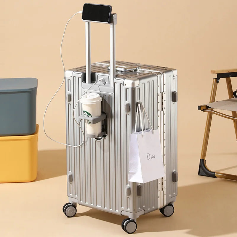 Large Capacity Suitcase 30/32 inchThickened Strong and Durable Aluminium Frame Luggage Trolley Case 20-28 inch Carry-on Suitcase